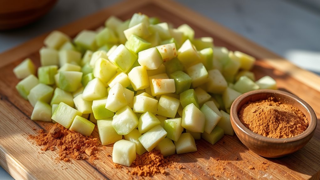 add apples and cinnamon