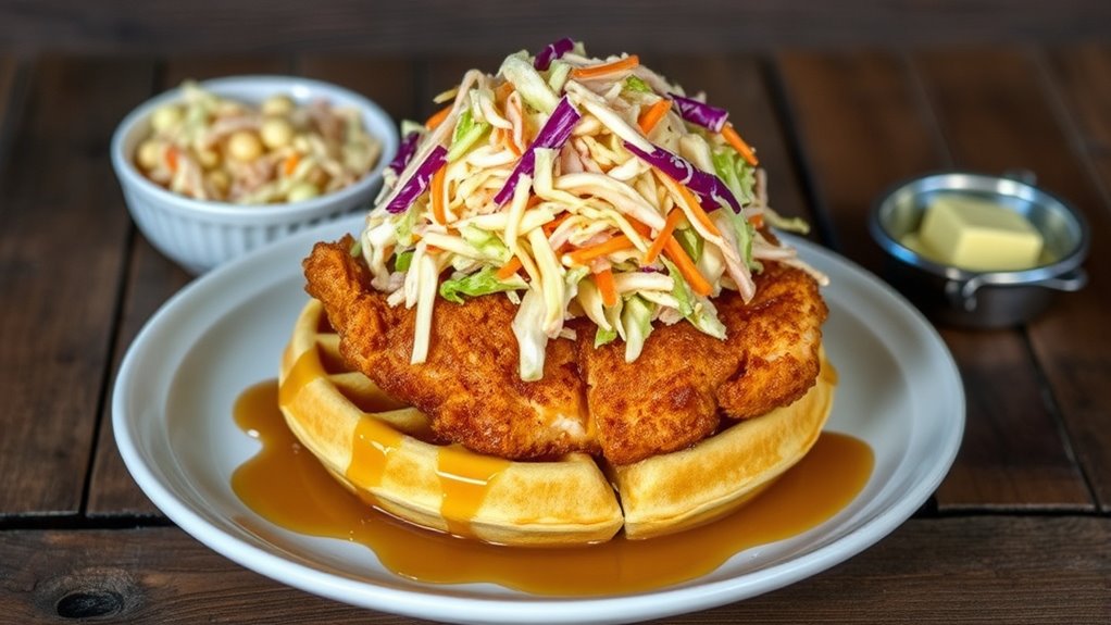assemble waffles into sandwich