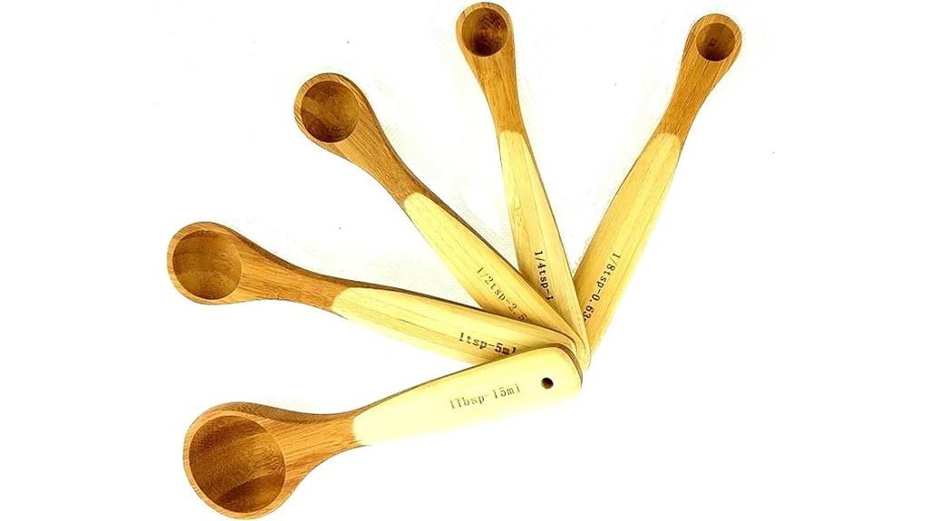 bamboo measuring spoons set