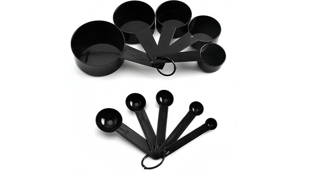 black plastic measuring set