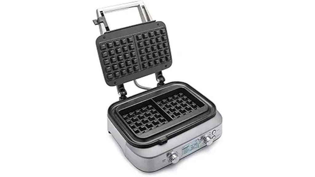 brushed stainless steel waffle maker