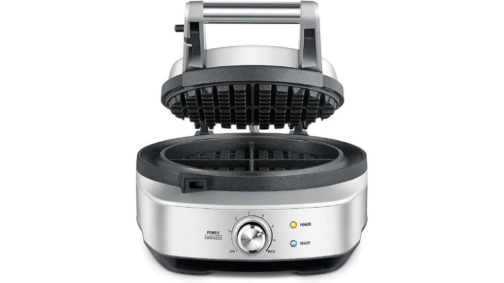 brushed stainless steel waffle maker