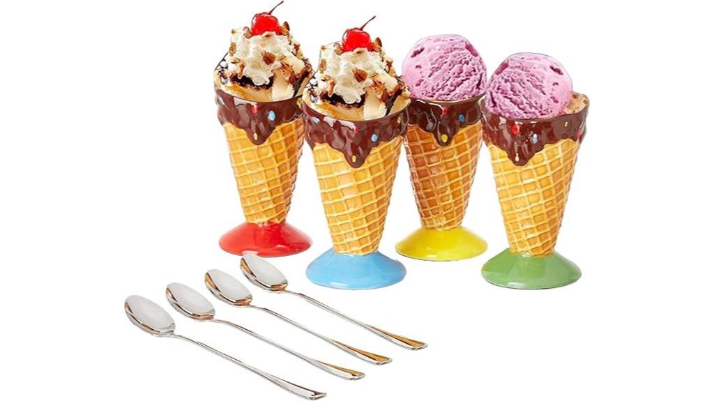 ceramic dessert cone set