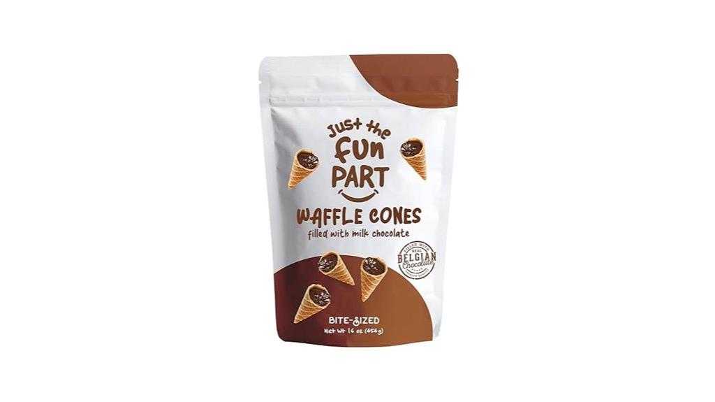 chocolate filled waffle cones