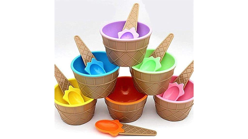 colorful kids ice cream bowls