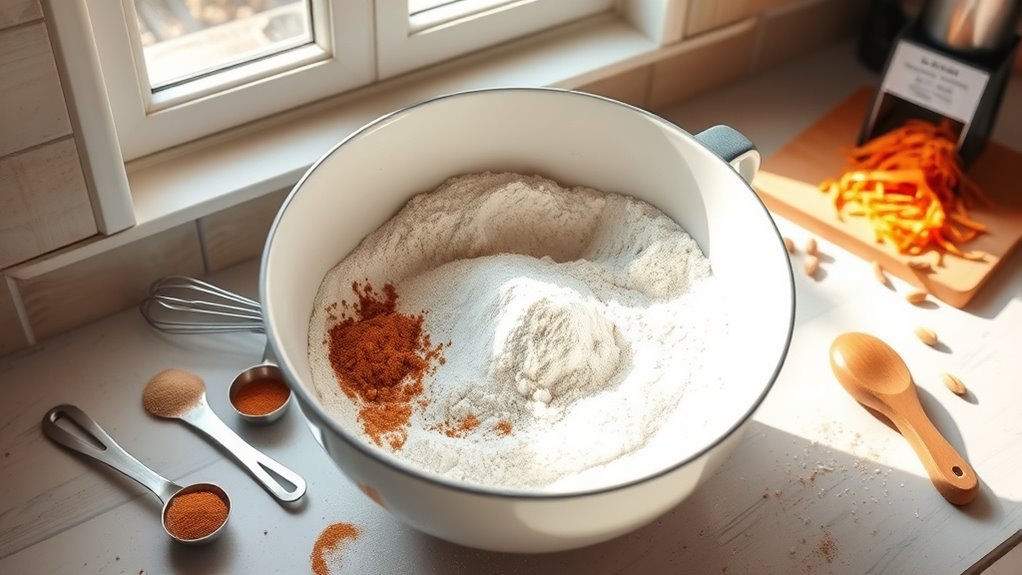 combine dry ingredients thoroughly