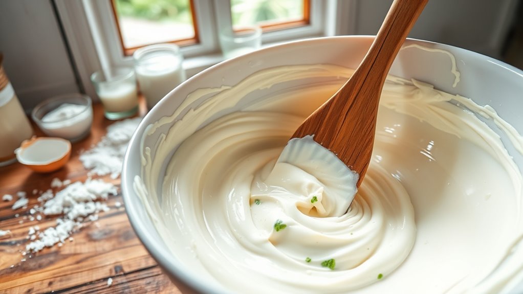 combine ingredients with coconut
