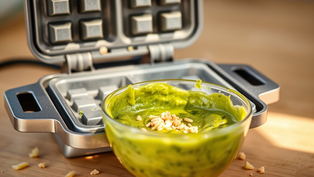 cook batter in waffle maker