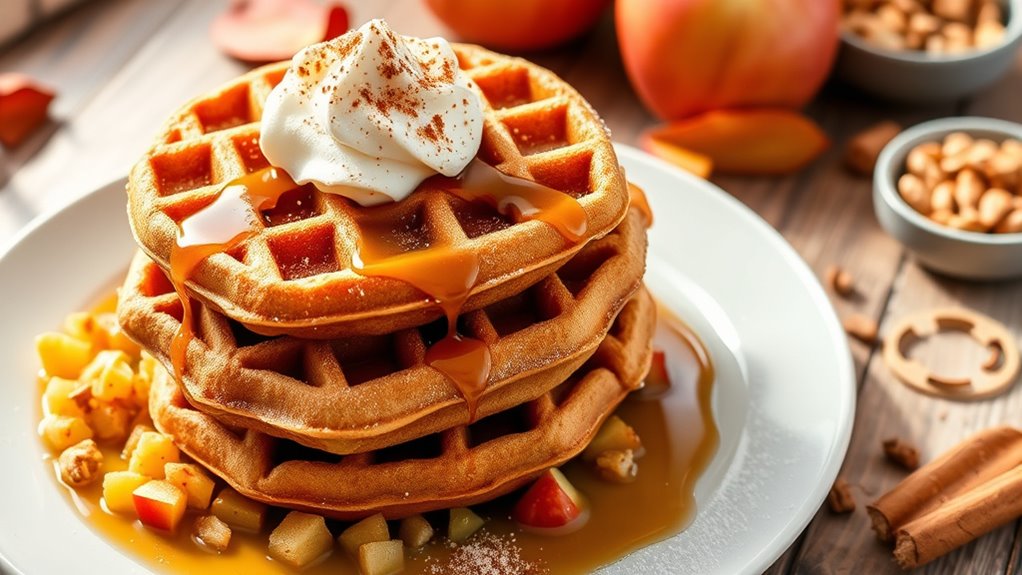 delicious apple cinnamon waffles