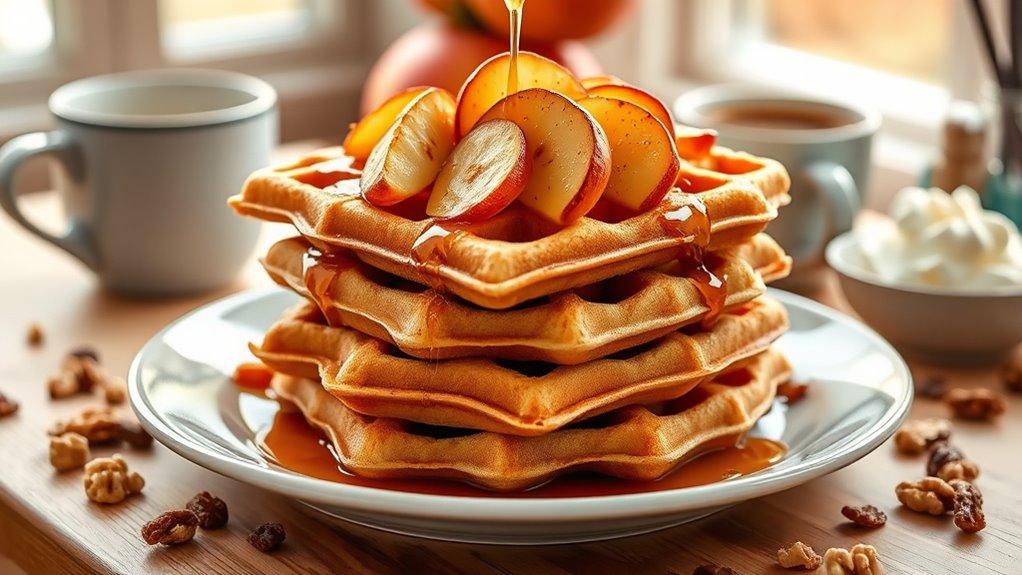 delicious apple cinnamon waffles