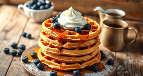 delicious blueberry filled waffles