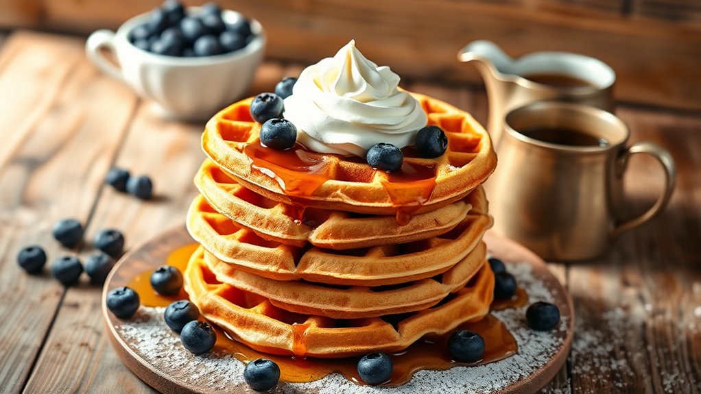 delicious blueberry filled waffles
