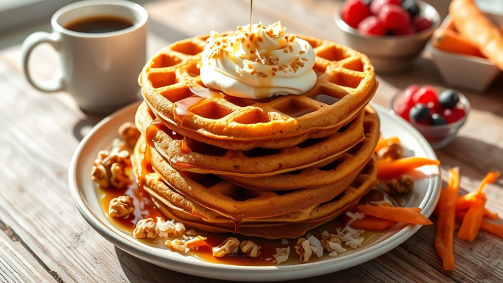 delicious carrot cake waffles