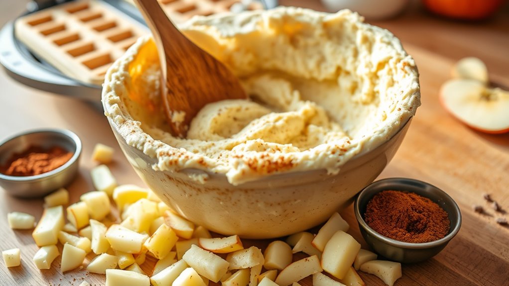 diced apples with cinnamon