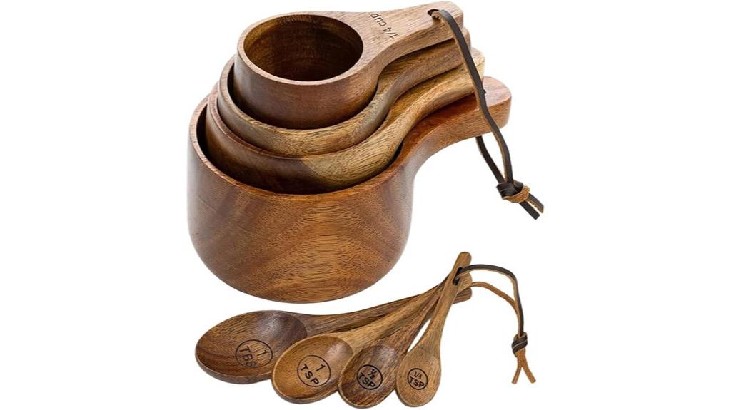 eco friendly wooden measuring set