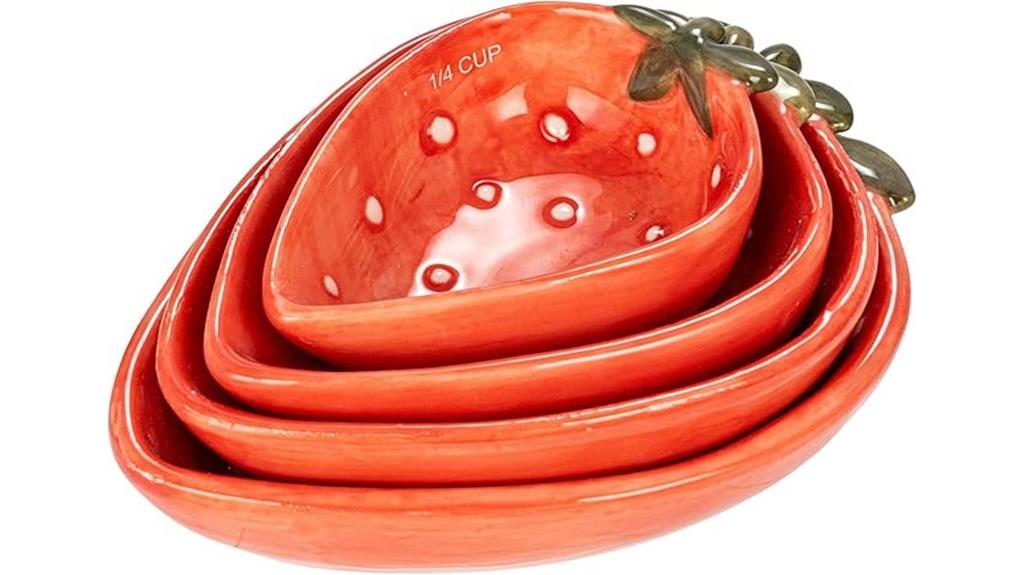 hand painted strawberry measuring cups