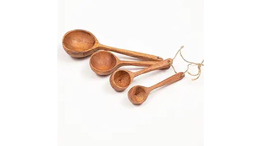 handcrafted wooden measuring spoons