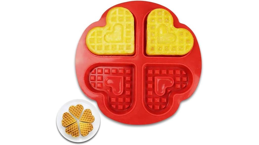 heart shaped silicone waffle molds