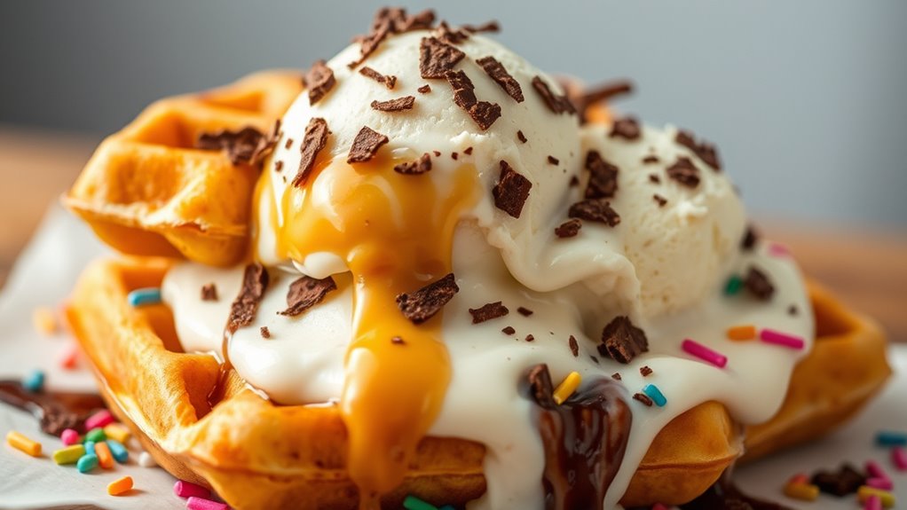 ice cream waffle sandwiches