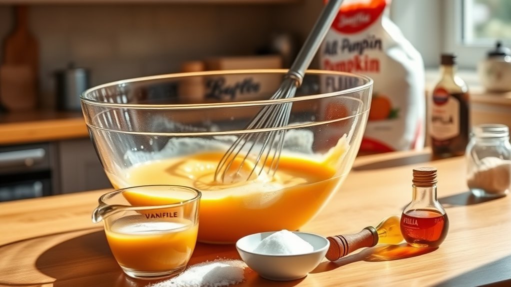 incorporate liquid components gradually