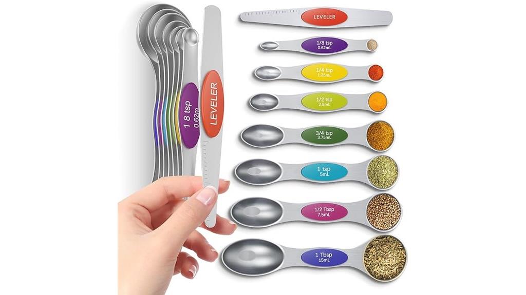 magnetic measuring spoons set