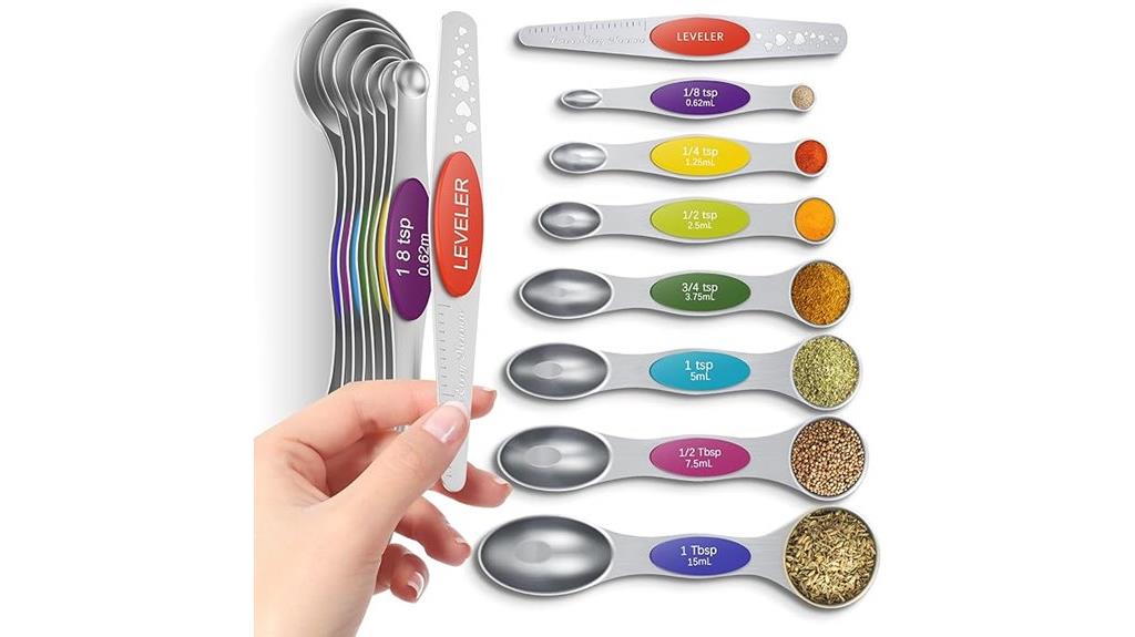magnetic measuring spoons set