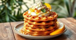 mango infused coconut waffles