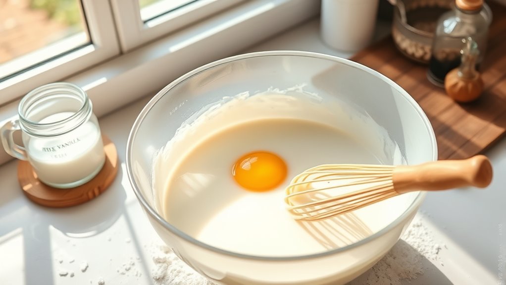 mix in liquid ingredients