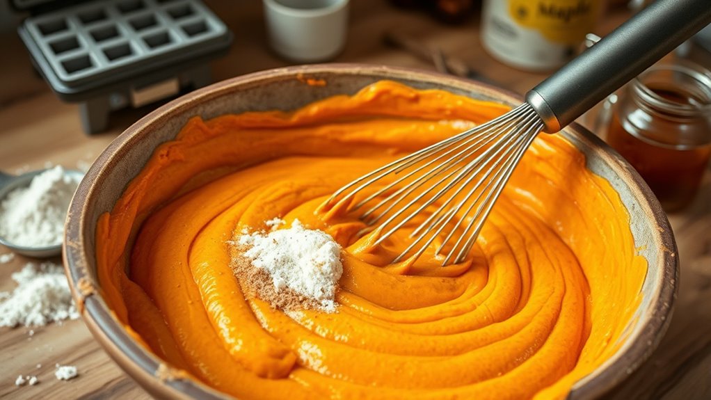 mix sweet potato batter