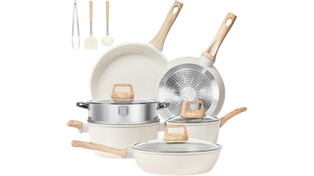 nonstick cookware set included