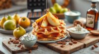 pecan studded pear waffles