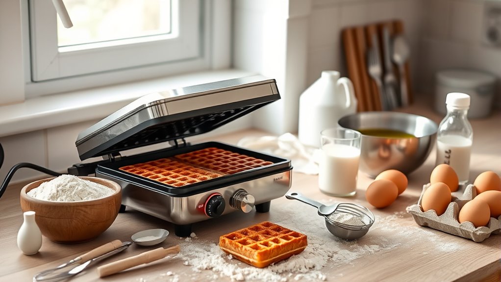 preheat the waffle iron