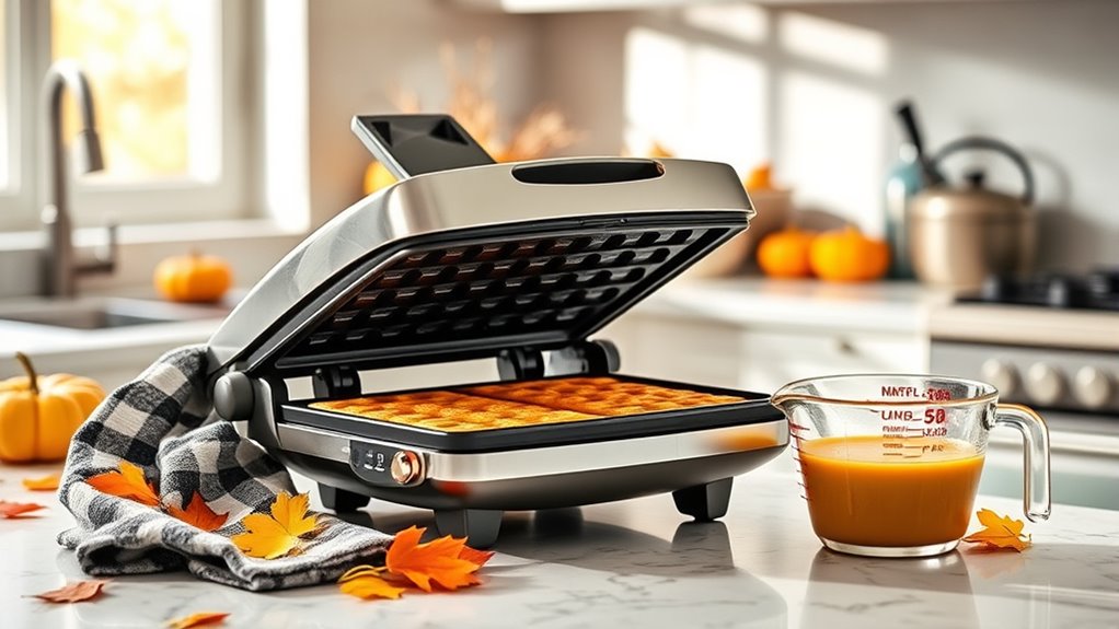 preheat the waffle iron