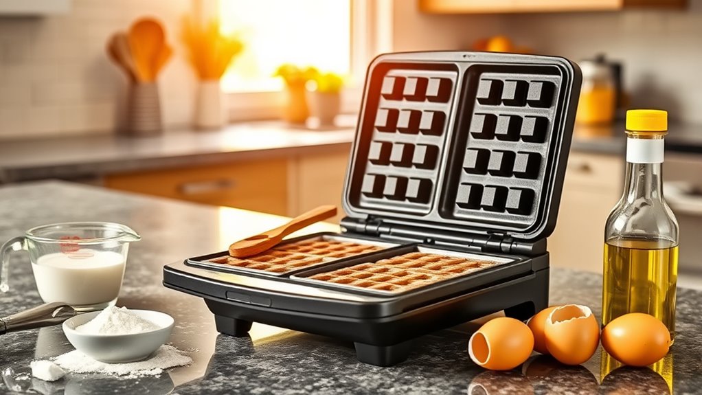 preheat the waffle iron