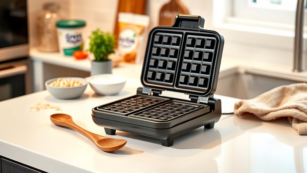 preheat the waffle iron