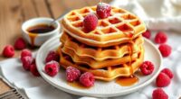 raspberry lemon flavored waffles