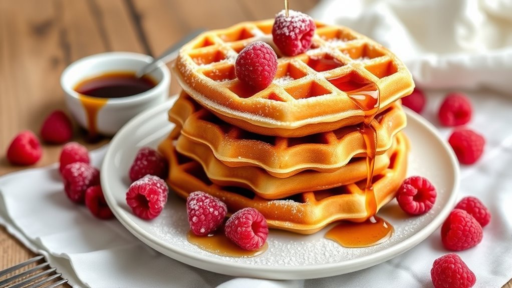 raspberry lemon flavored waffles