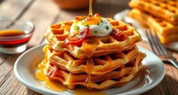 savory breakfast waffle dish