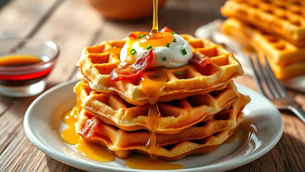 savory breakfast waffle dish