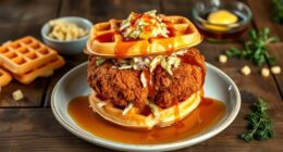 savory chicken waffle delight
