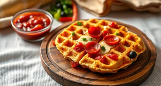 savory pizza inspired waffles