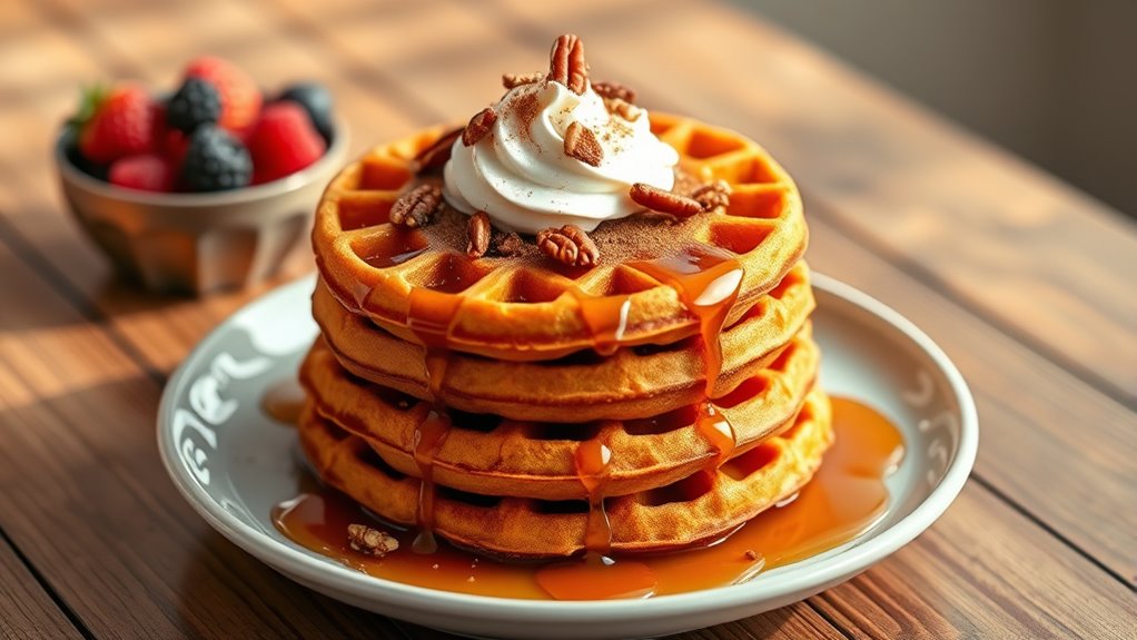 serve pancakes with syrup