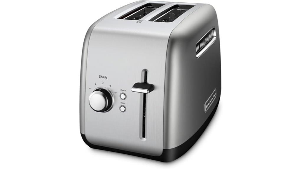 silver 2 slice bagel toaster