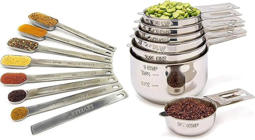 stainless steel measuring set