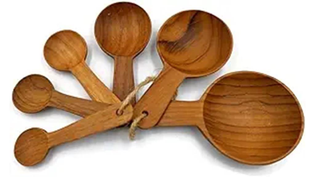 teak wooden measuring spoons