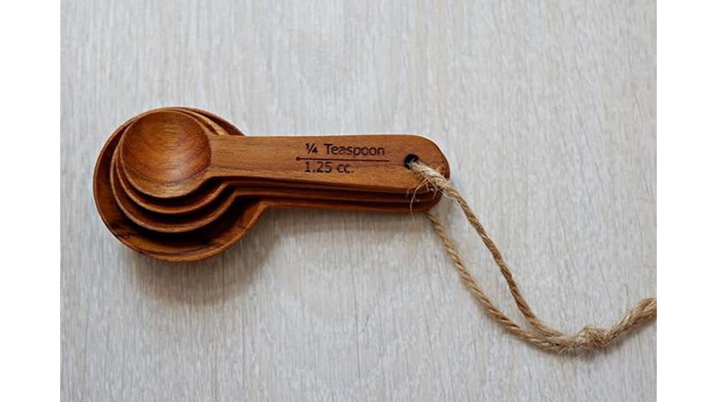 teak wooden measuring spoons