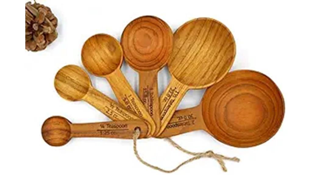 teak wooden measuring spoons