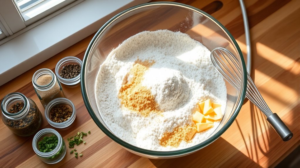 thoroughly mix dry ingredients