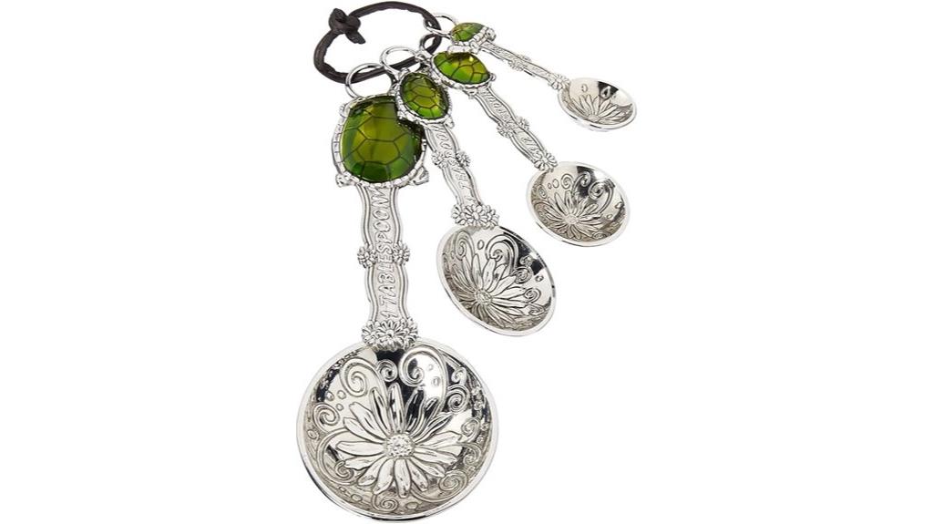 turtle shaped silver measuring spoons