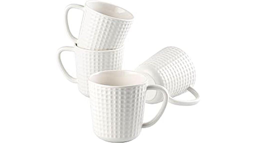 waffle embossed ceramic mugs
